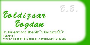 boldizsar bogdan business card